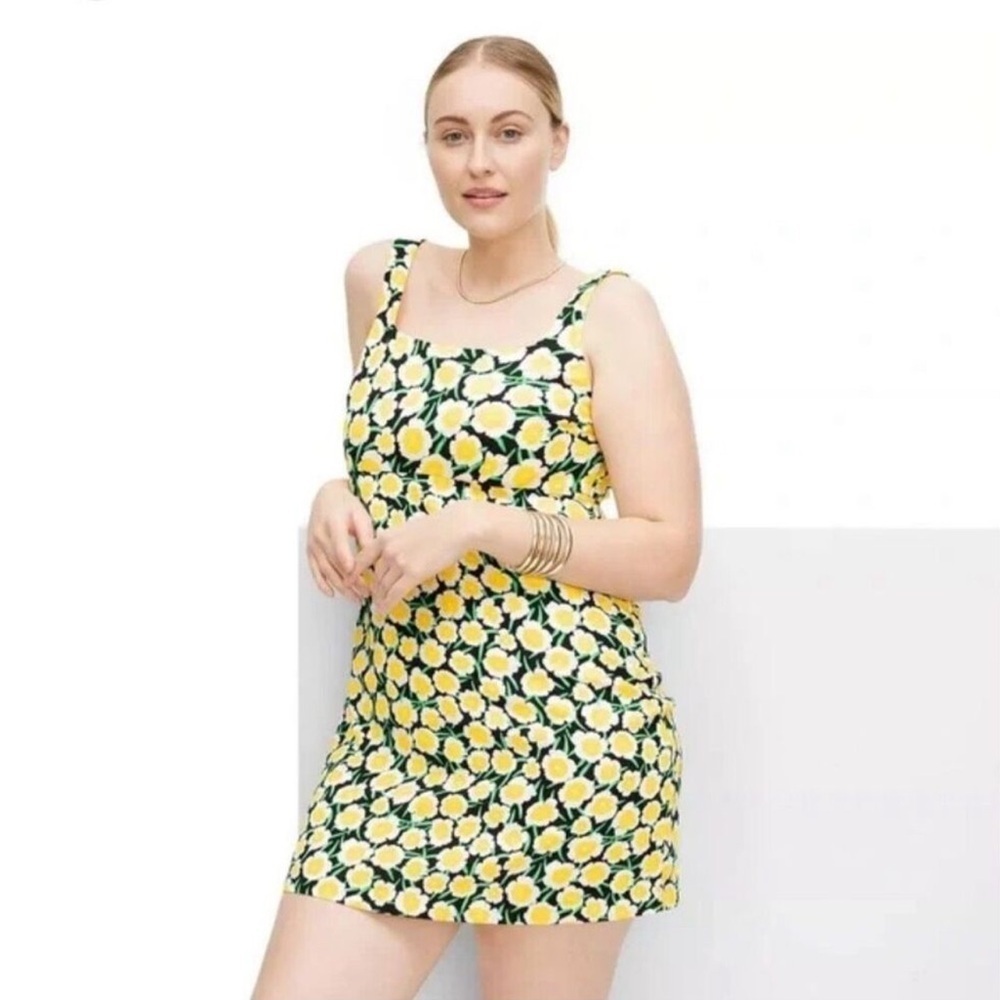 Diane Von Furstenberg for Target Shift Yellow Poppy Mini Dress Size 10